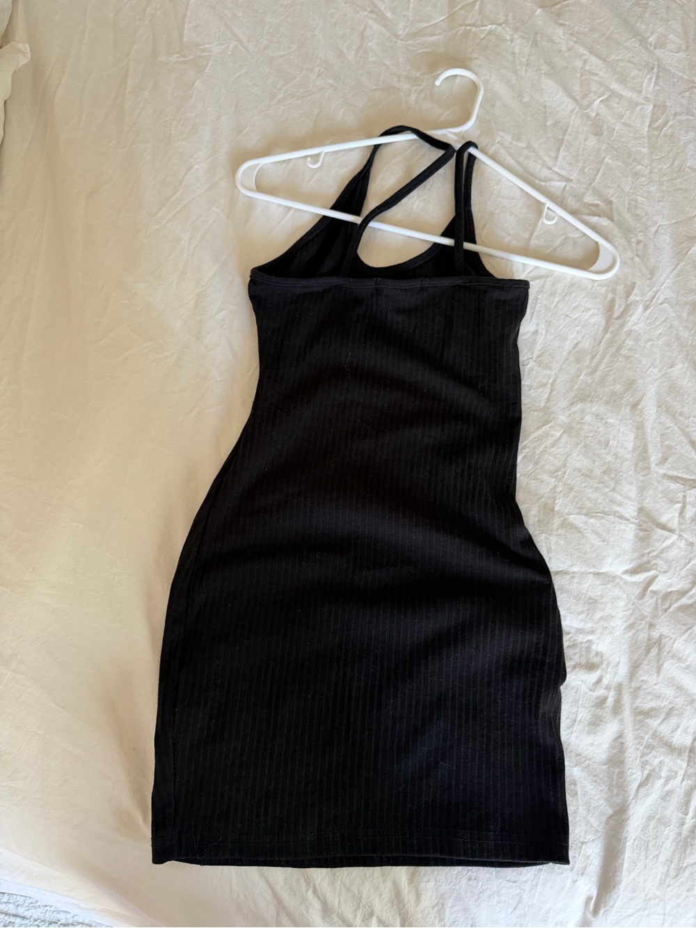 Missguided Black Ribbed Strappy Bodycon Mini Dress